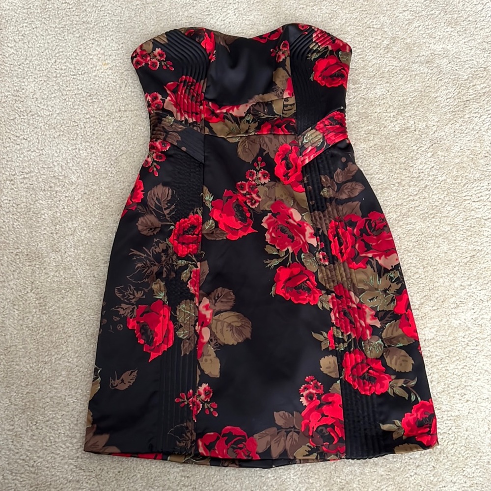 Vintage Guess Floral Strapless Dress